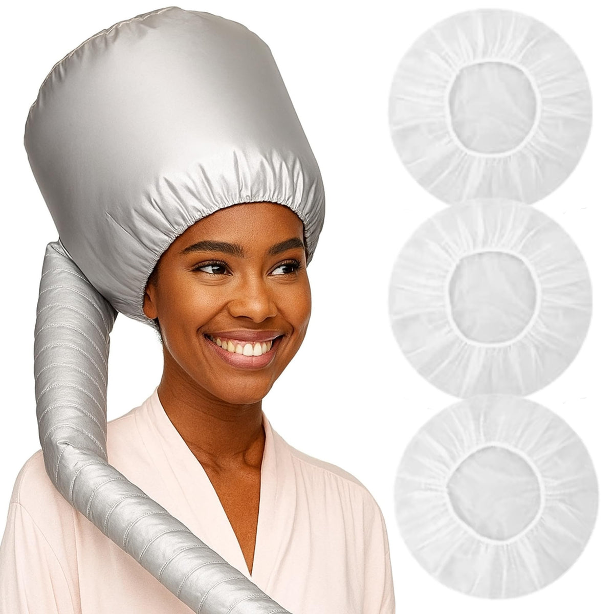 Red by Kiss Universal Soft Bonnet Hair Dryer Attachment, 30" Hose, Adjustable Hood, Airflow Vent Technology, Fits Most Dryers, for Extensions, Roller