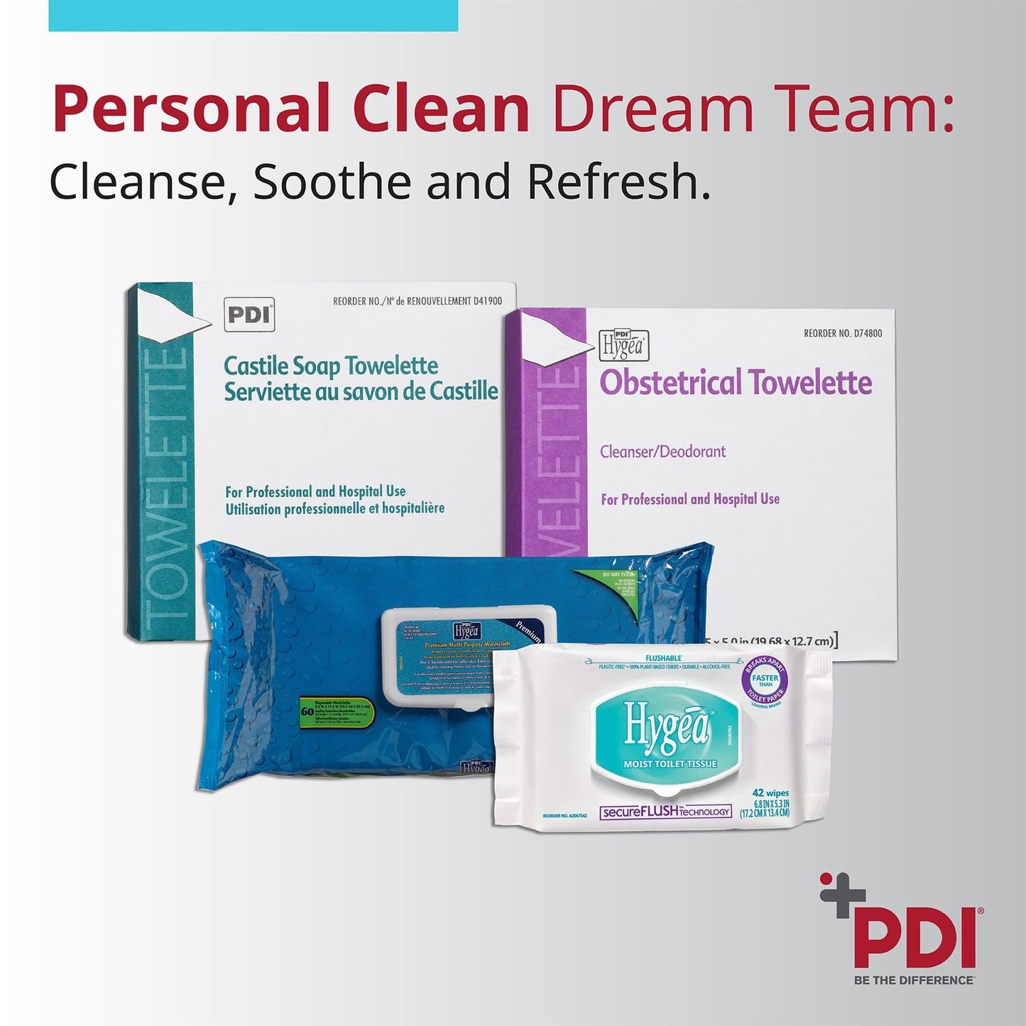 PDI Healthcare D41900 Castile Soap Wipe with Coconut Oil, Premoistened Facial Cleansing Towelette for Travel, 5 in x 7.7 in Size, Pack of 1000 Beauty & Personal Care PDI