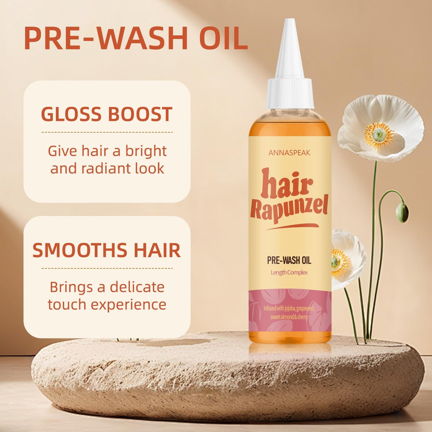 ANNASPEAK Rapunzel, Pink Grapefruit, Jojoba, Sweet Almond, Cherry, for All Hair Types (100ml) Beauty & Personal Care ANNASPEAK