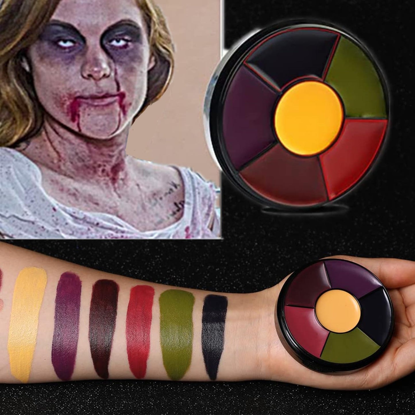 Go Ho 6 Colors Bruise Makeup Set for SFX,Bruises Wheel for Body Oil Paint Theatrical Halloween Fevstival,Face Paint Makeup Materials for Special Beauty & Personal Care Go Ho