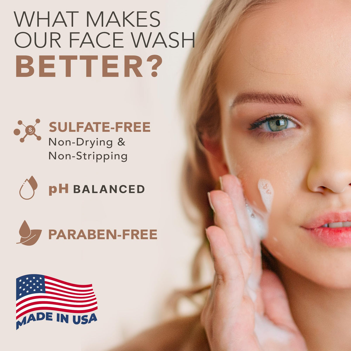 Beauty by Earth Clean Face Wash - USA Made with Organic & Natural Ingredients, Non-Toxic Facial Cleanser Beauty & Personal Care Beauty by Earth