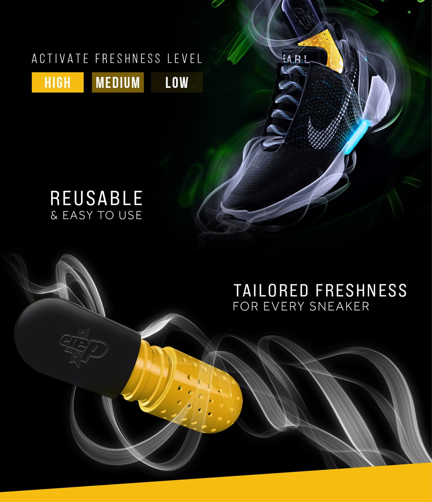 Crep Protect Shoe Refresher Pill - Ultimate Sneaker Deodorant, Odor Eliminator, Fresh Cotton Fragrance (Pack of 2) Beauty and Personal Care Crep Protect