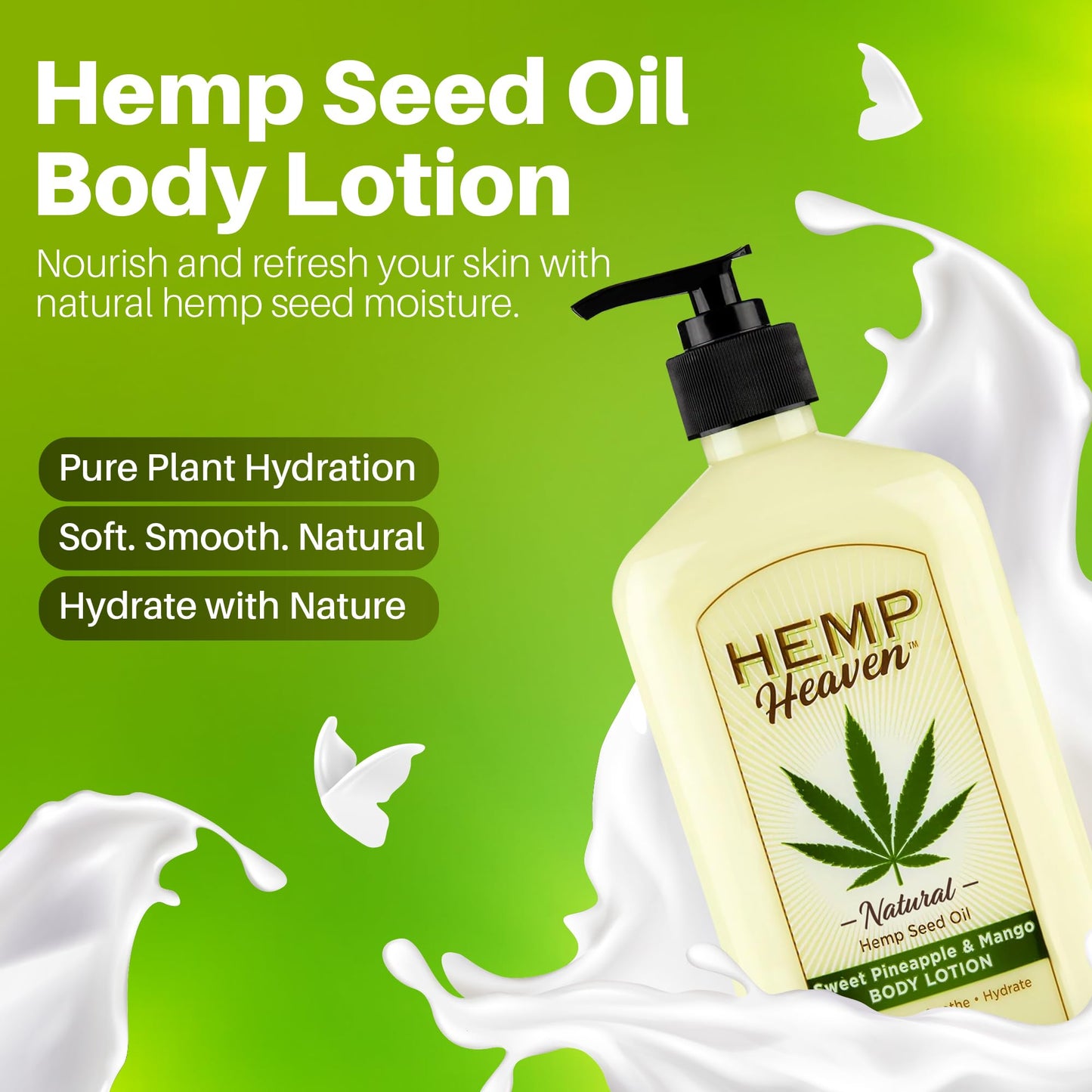 Hemp Heaven Hemp Lotion - Natural Hemp Seed Oil, Paraben-Free, 18 oz, Made in USA, Nourishing for Men & Women, EWG Verified, Anti-Aging (Sweet Beauty & Personal Care Hemp Heaven