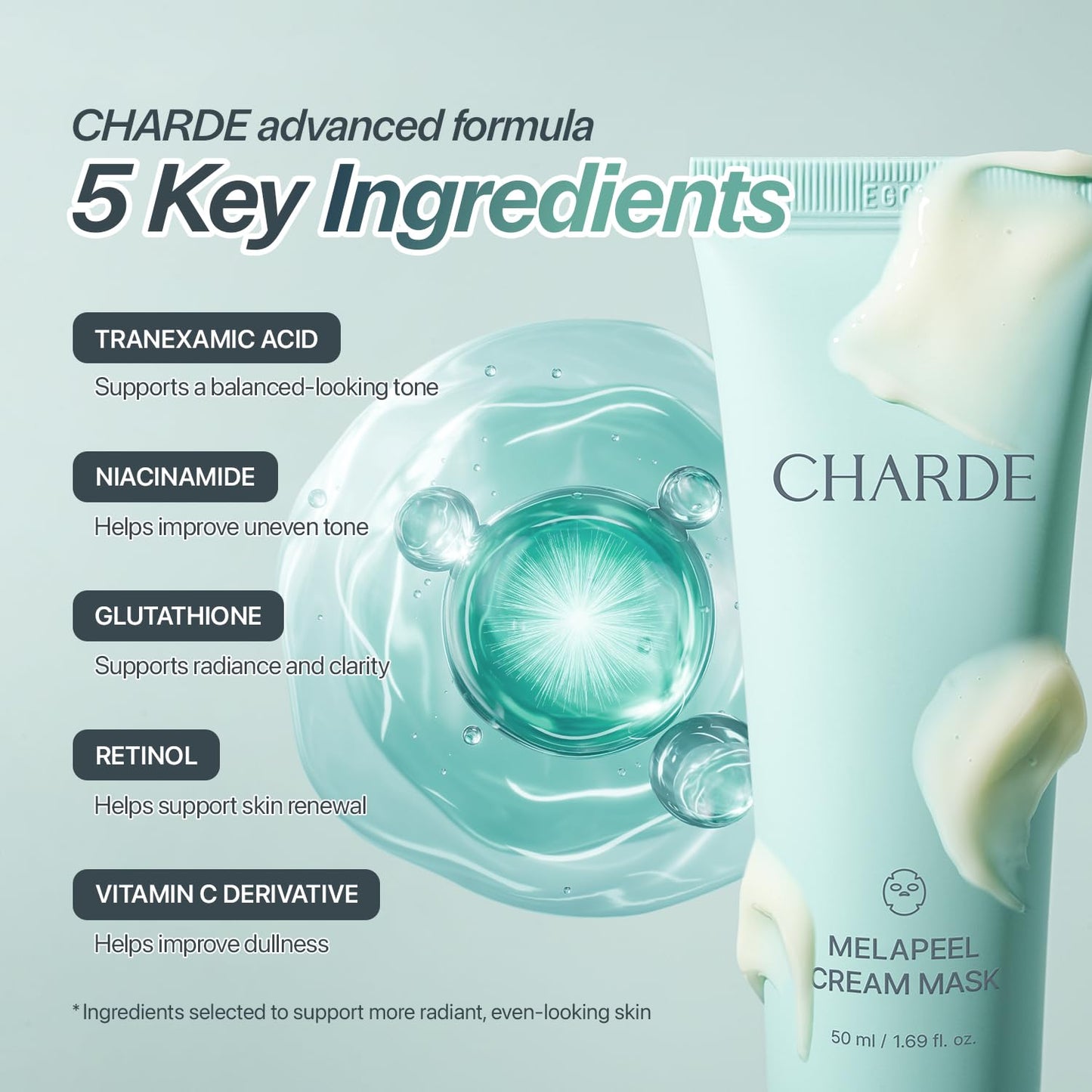 CHARDE Peel Off Cream Mask for Dark Spots, Cream-to-Clear Mask for Brighter, More Even-Looking Skin, At-Home Care Routine (50ml) Beauty and Personal Care CHARDE