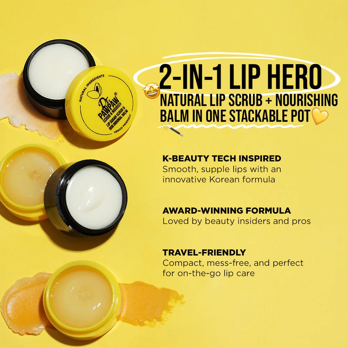 Dr. PawPaw Lip Scrub and Lip Balm Duo - Vegan Lip Scrub Exfoliator and Hydrating Lip Balm with Pawpaw, Aloe, Olive and Castor Oils - 0.55 oz Beauty and Personal Care Dr. PAWPAW ORIGINAL BALM
