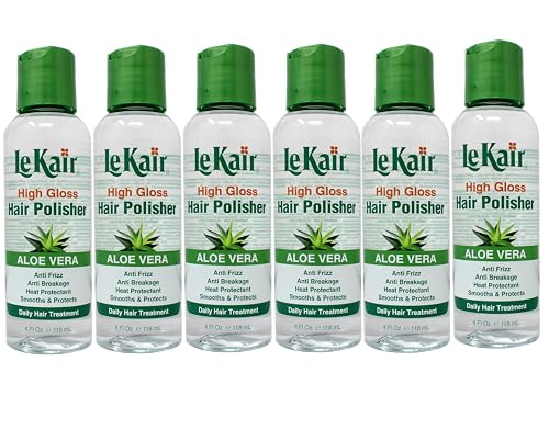 LeKair High Gloss Hair Polisher with Aloe Vera, Anti Frizz, Anti Breakage, Heat Protectant, Smooths & Protects Daily Hair Treatment 4 fl. Oz - 6 Pack Beauty & Personal Care LeKair