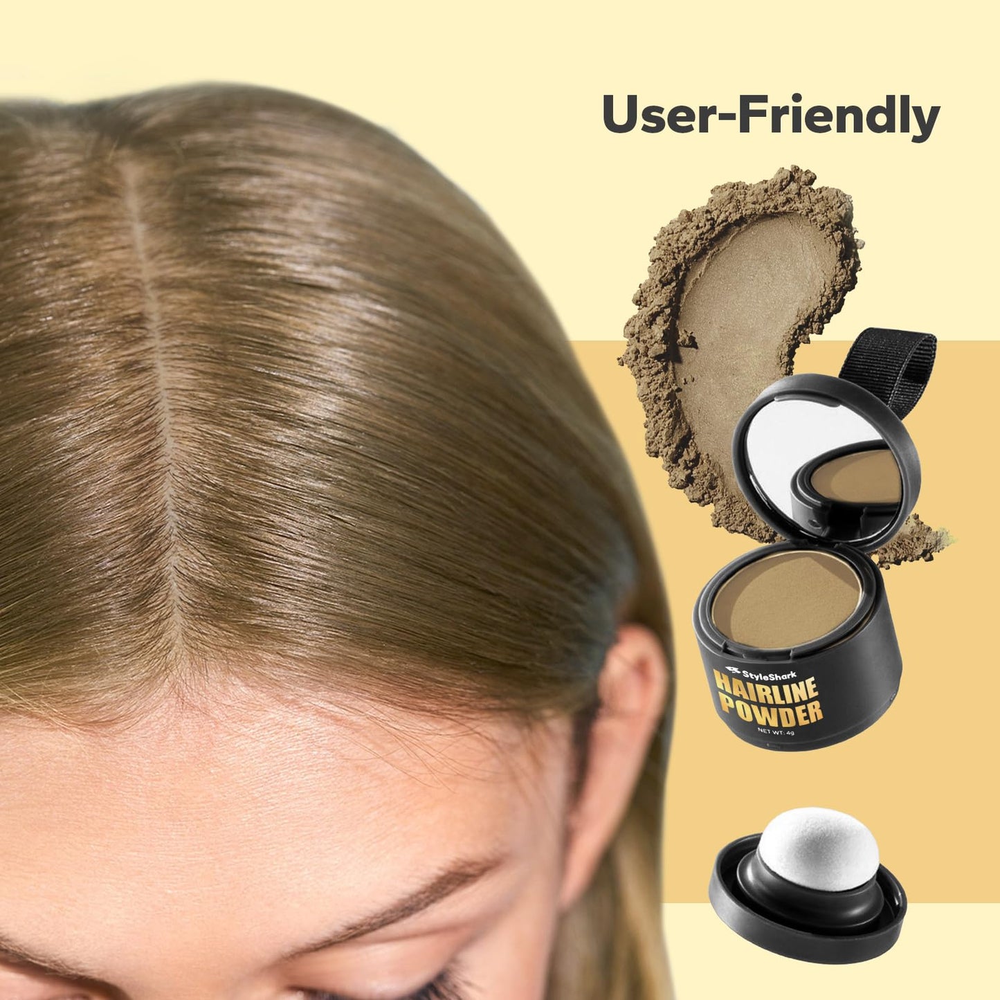 StyleShark Hairline Powder for Men & Women - Stain-Proof Root Touch Up, Quick Cover for Thinning Hair, Sweatproof Powder (Blonde) Beauty & Personal Care StyleShark