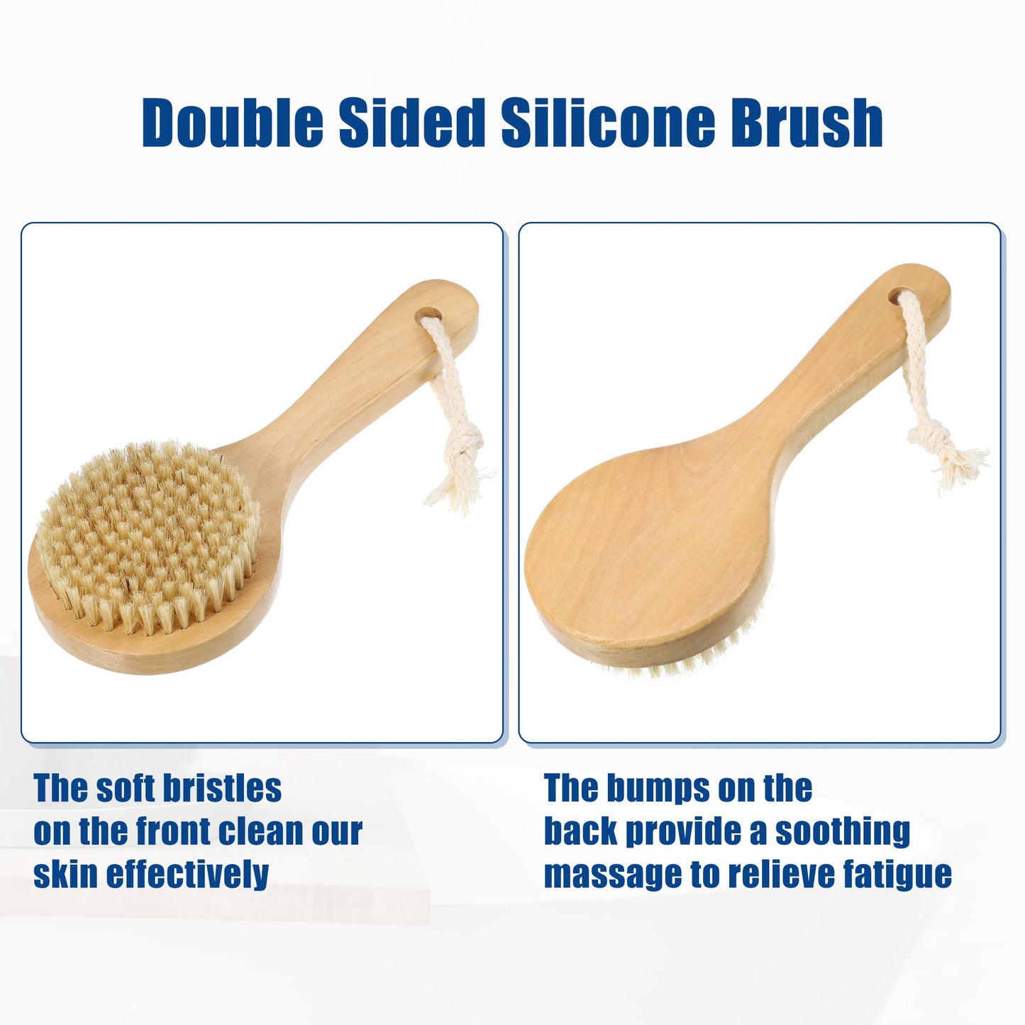 VOCOSTE 1 Pcs Bath Brush, Back Scrubber Wood for Shower with Short Handle, Brown, 7.9 Inches Beauty and Personal Care VOCOSTE