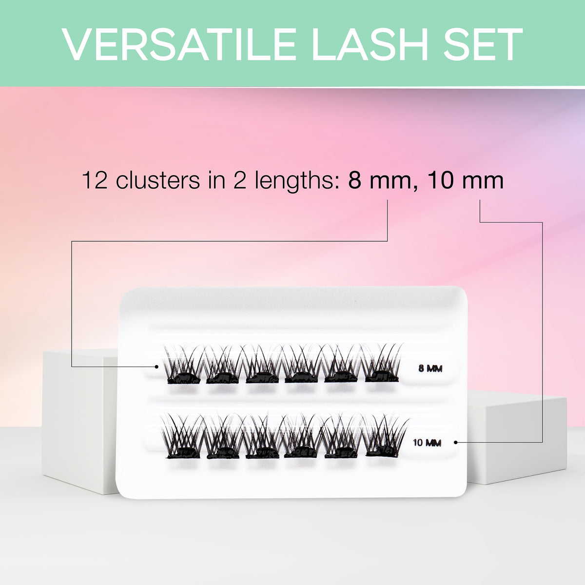Ardell Press On Lashes Wispies Natural - Pre Glued Lash Clusters for All-Day Wear, 12 ct