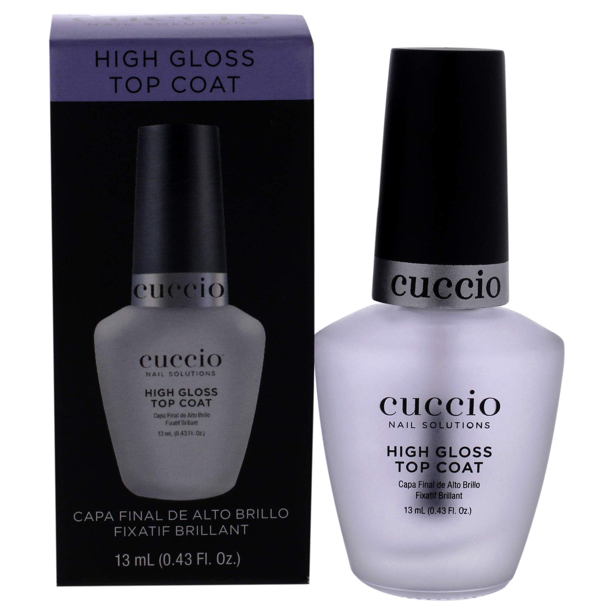 Cuccio Colour High Gloss Nail Top Coat - Developed With UV Absorbers To Help Protect The Nail Colour - Flexible Chip Resistant Protective Coating