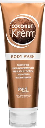 Devoted Creations Coconut Krem Body Wash - Coconut Infused Mega Moisturizing Body Wash with Silk Proteins and Cactus Water for Ultra Rich Hydration Beauty & Personal Care Devoted Creations
