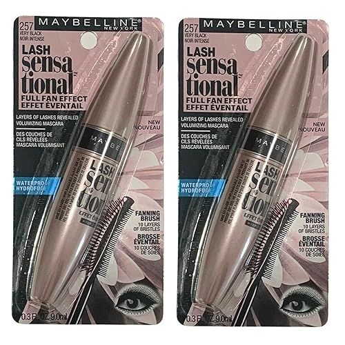 Pack of 2 Maybelline Lash Sensational Full Fan Effect Waterproof Mascara, Very Black 2572 Beauty & Personal Care Maybelline New York