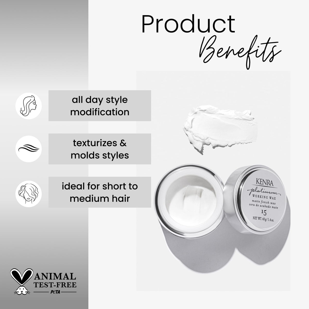 Kenra Professional Platinum Working Wax 15 | Matte Finish Styler | Provides Medium, Flexible Hold | Non-Greasy | Crème-Based Formula To Texturize Beauty & Personal Care Kenra