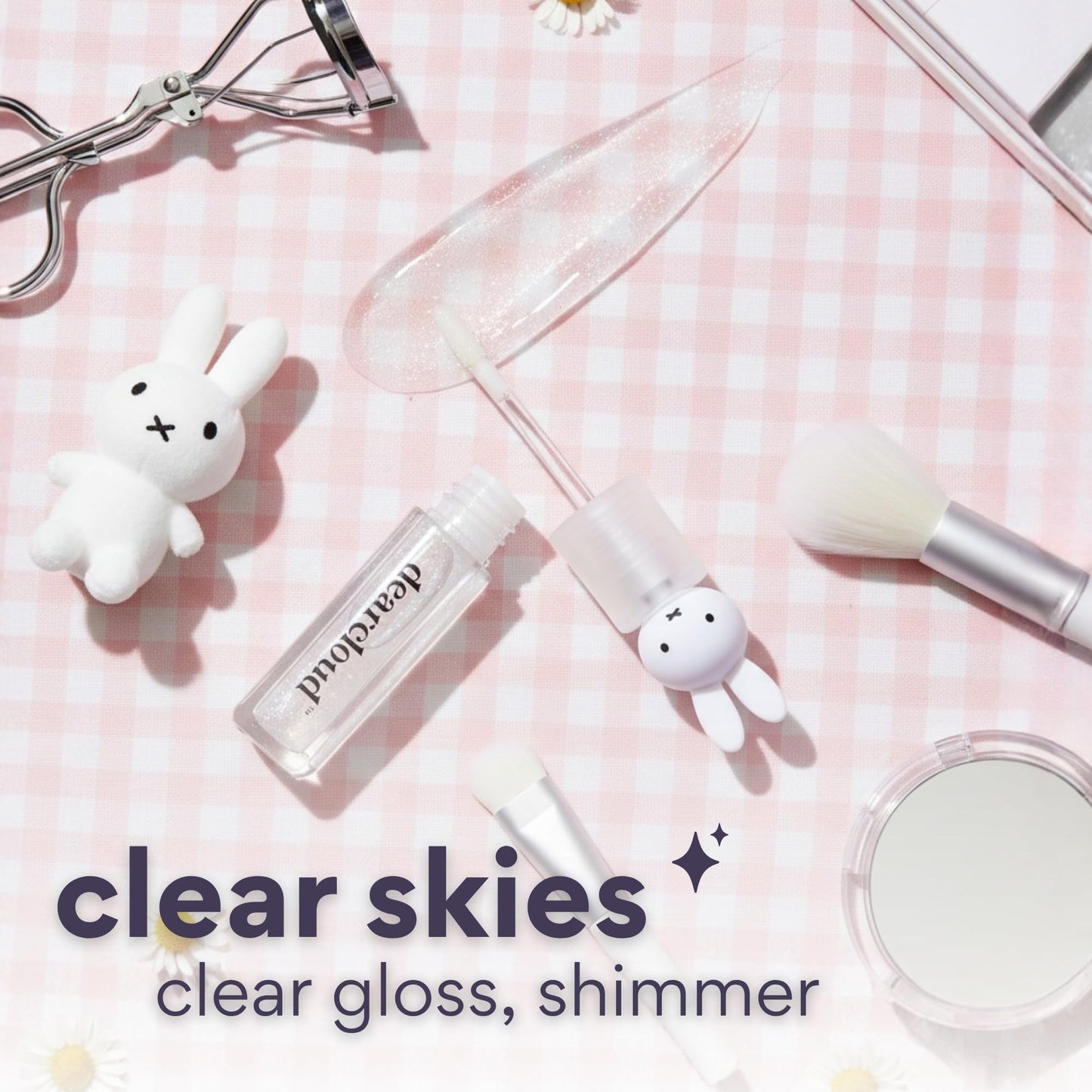 dearcloud Miffy Lip Serum Jelly - Clear Shimmer Lip Gloss for Hydration & Shine (Clear Skies) Beauty & Personal Care dearcloud