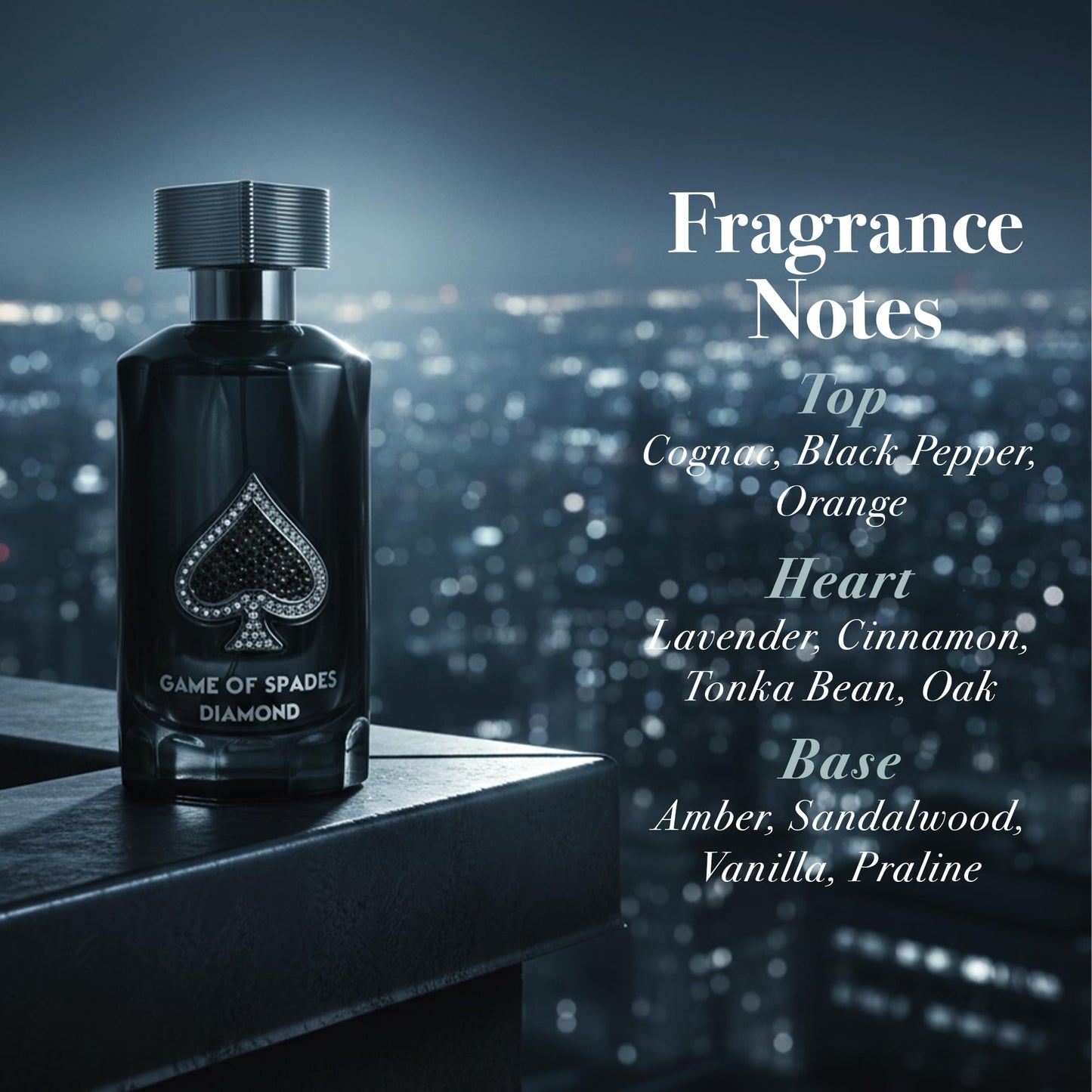 Jo Milano Game of Spades Diamond Parfum Spray | 3.4 oz (100ml) | Vanilla, Fruity, Amber, Sweet, Musky Scent | Long Lasting Fragrance for Men and Women Beauty & Personal Care Jo Milano