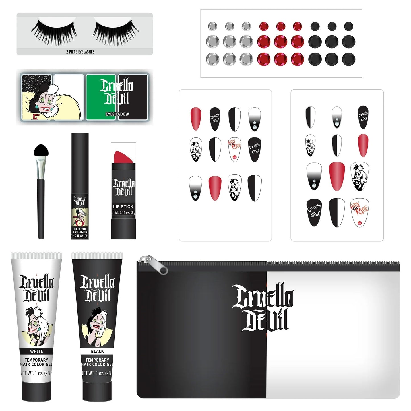 Disney Get The Look Cosmetic Kit Cosplay Halloween Costume Makeup Choose Cruella, Ariel. Jack Skellington (Cruella) Beauty & Personal Care Disney