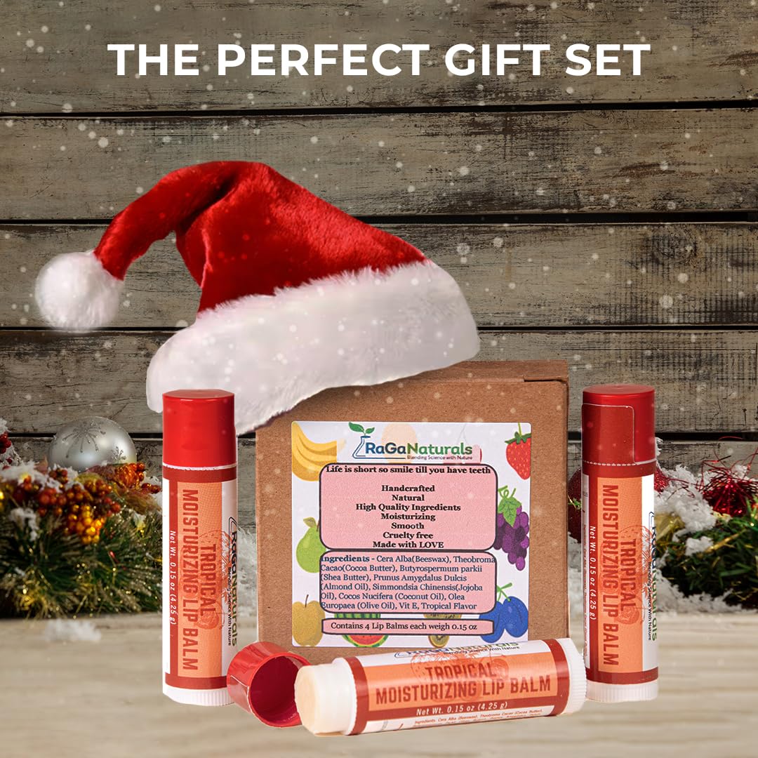 RaGaNaturals All Natural Tropical Moisturizing Lip Balm, Nourishing Lip Care For All Day Hydration, 100% Natural, Handmade with Love in USA Beauty & Personal Care RaGaNaturals