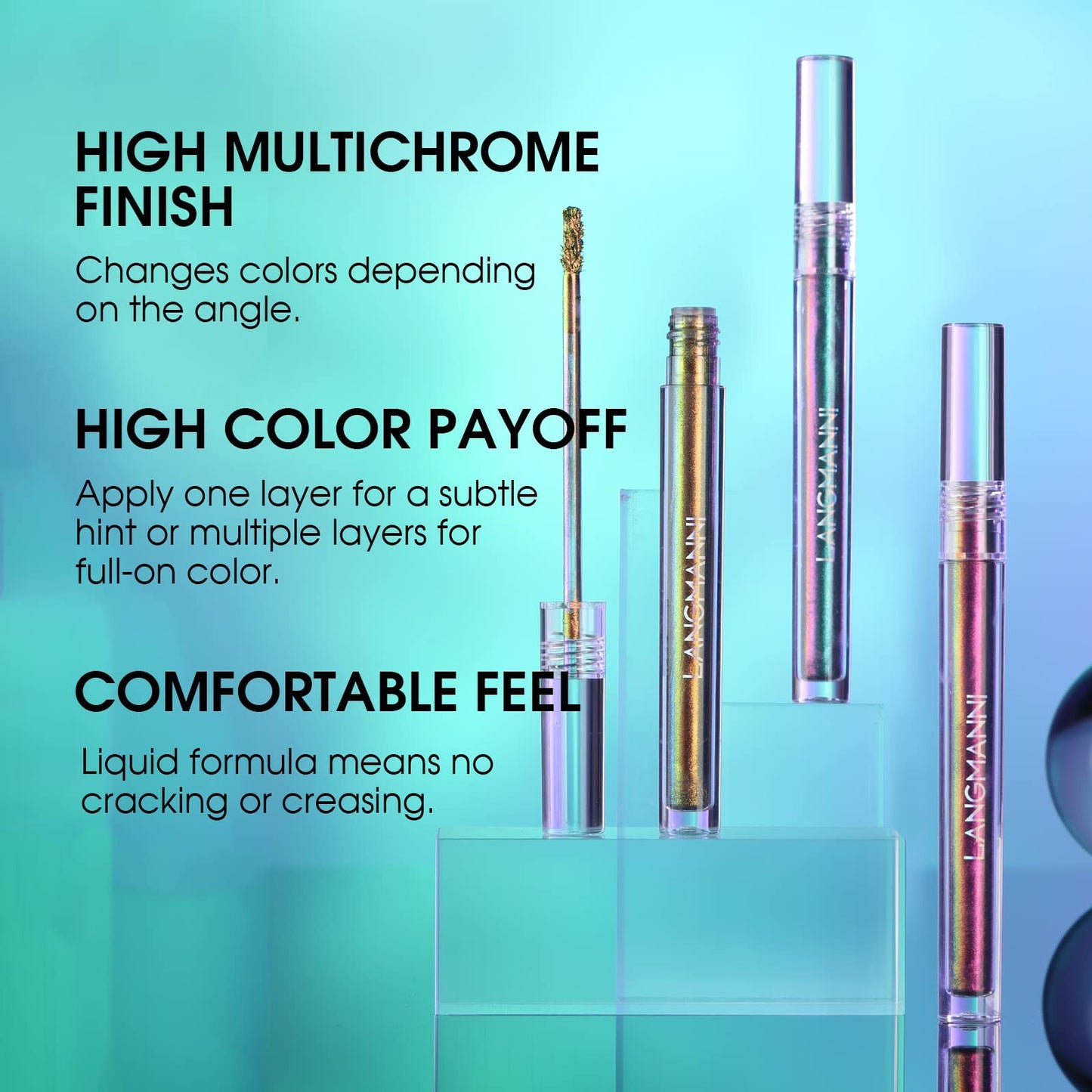 BIOKUSY 3 Colors Metallic Liquid Chameleon Eyeshadow, Multi-Dimensional Eye Looks, Long-lasting Holographic Glitter Multichrome Eyeshadows Makeup Beauty & Personal Care BIOKUSY
