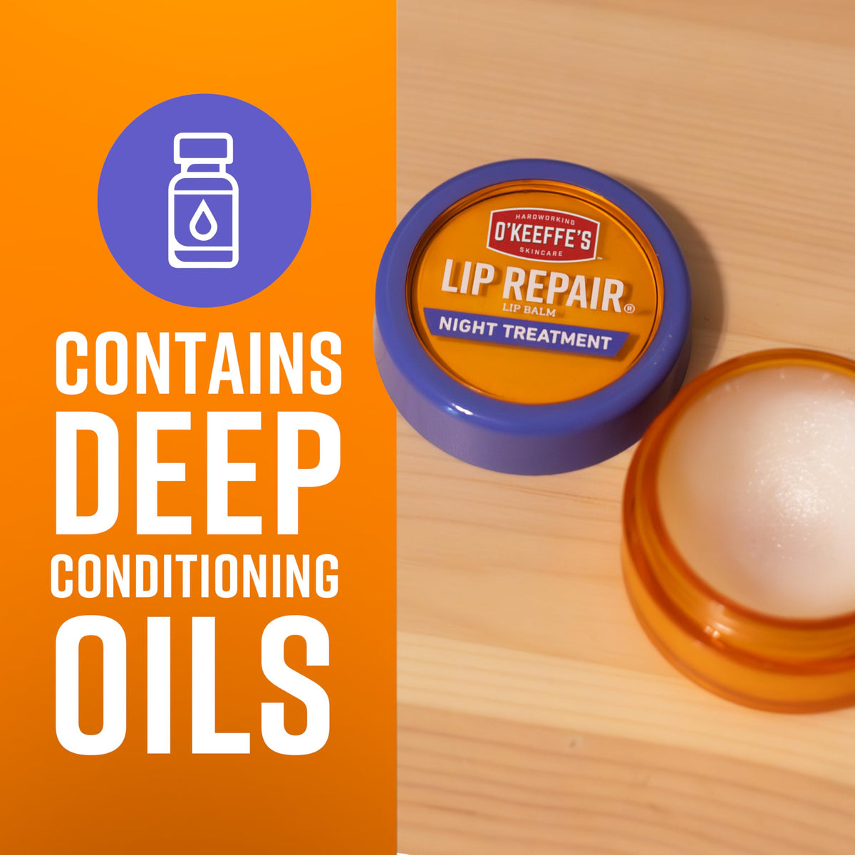 O'Keeffe's Lip Repair Night Treatment Lip Balm for Dry, Cracked Lips - 0.25 Ounce Jar (2 Pack) - Moisturizer for Extremely Cracked, Dry Lips Beauty & Personal Care O'Keeffe's