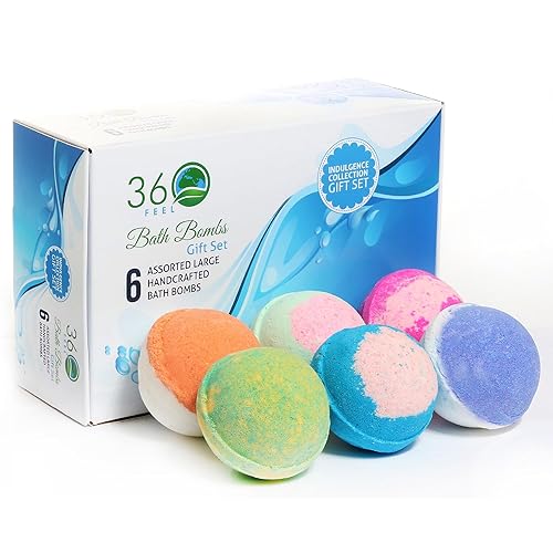 360Feel Bath Bombs Gift Set - Handcrafted Moisturizing Bath Bombs for Women Infused with Essential Oils - an Ideal Gift for Any Occasion… Beauty & Personal Care 360Feel