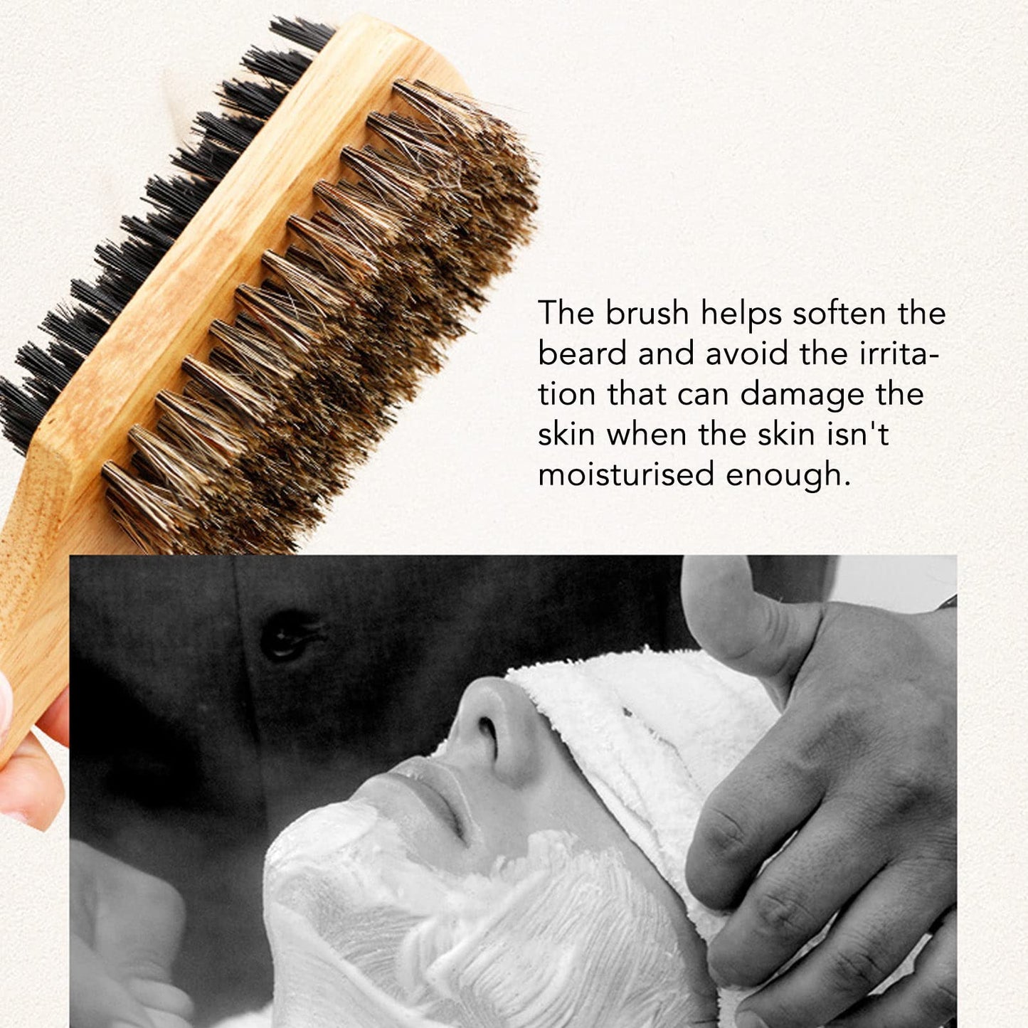 Beard Brush, Easy To Carry Bristles Beard Comb for Men for Maintaining Beauty and Personal Care Soraz