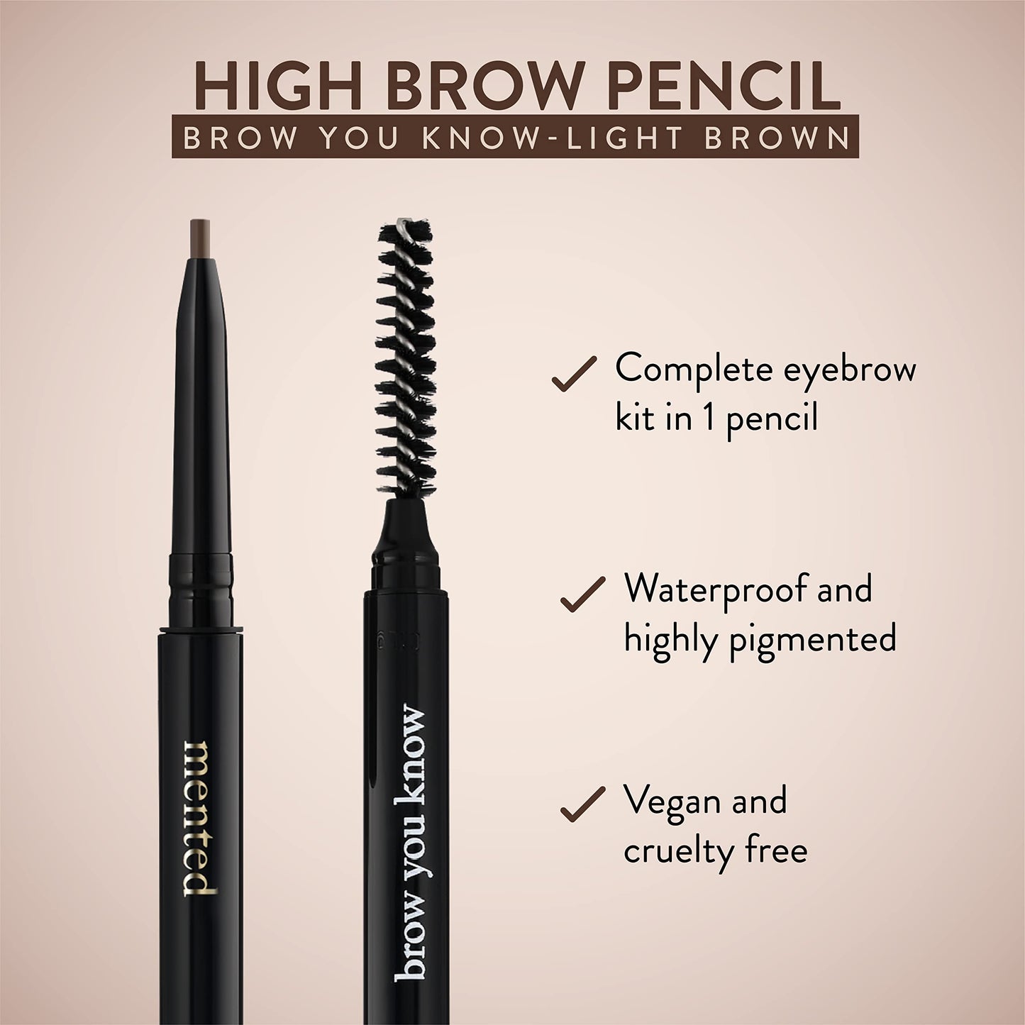 Waterproof Eyebrow Pen with Brush, Brow Pencil & Lash Spoolies for Eyelash Extensions, Eye Brow Pencils for Women, Eyelash Brush & Spoolie Combo Beauty & Personal Care Mented