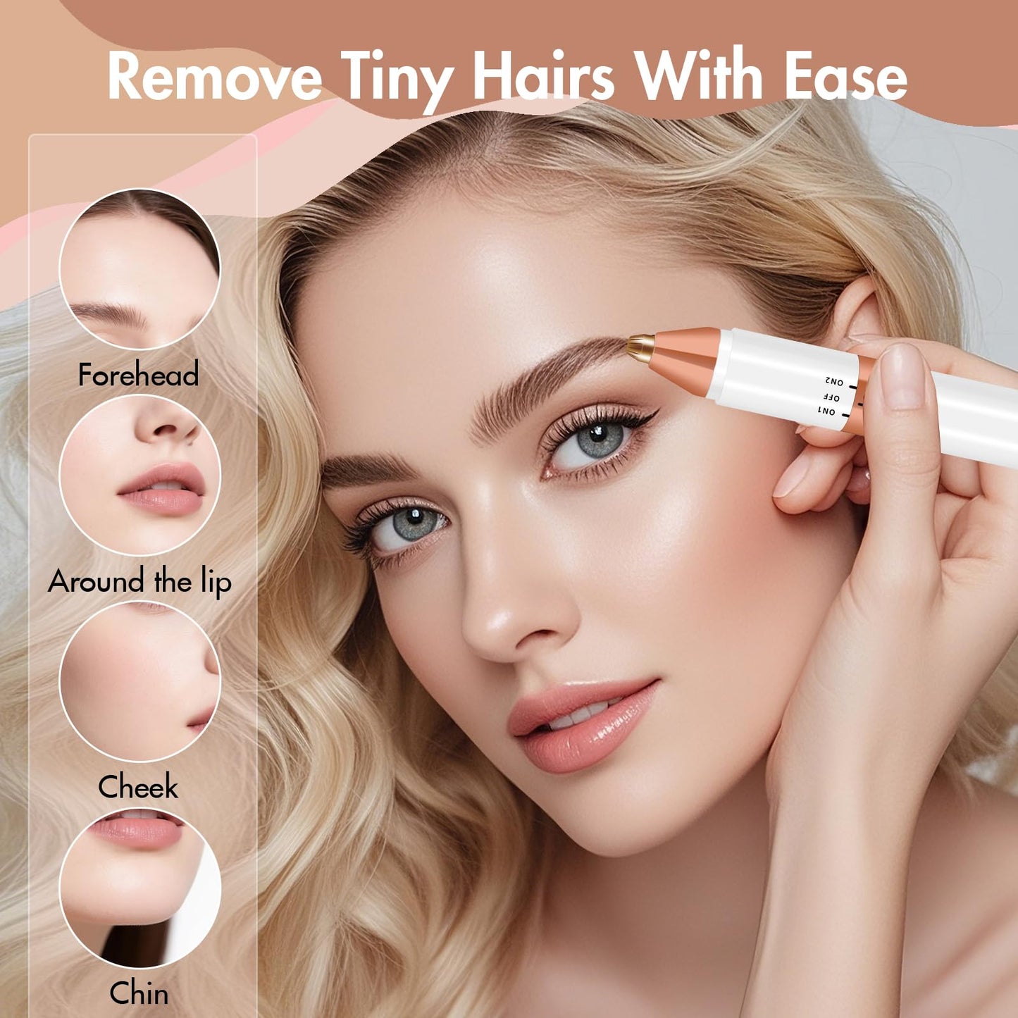 Acavado 2-in-1 Dual Head Eyebrow Trimmer & Flawless Facial Hair Removal for Women, Painless & Gentle Facial Hair Remover for Brows, Chin, Upper Lip Beauty and Personal Care Acavado