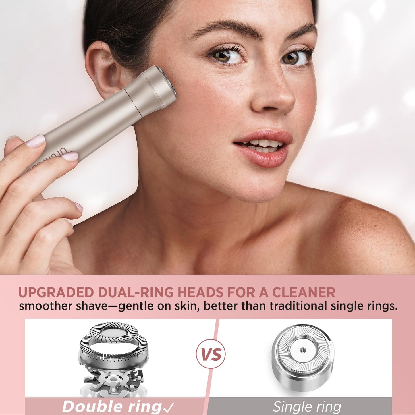 Orchrose Electric Razor for Women Rechargeable: 2-in-1 Painless Shaver for Face Legs Underarms and Bikini Area - Twist Knob Travel Lock Design Beauty and Personal Care Orchrose