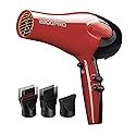 RED by Kiss Tourmaline Ceramic 2200W PRO - Professional Hair Dryer with Extra Combs, Frizz-Free Hair, Six Heat Settings Blow Dryer Beauty & Personal Care Red by Kiss