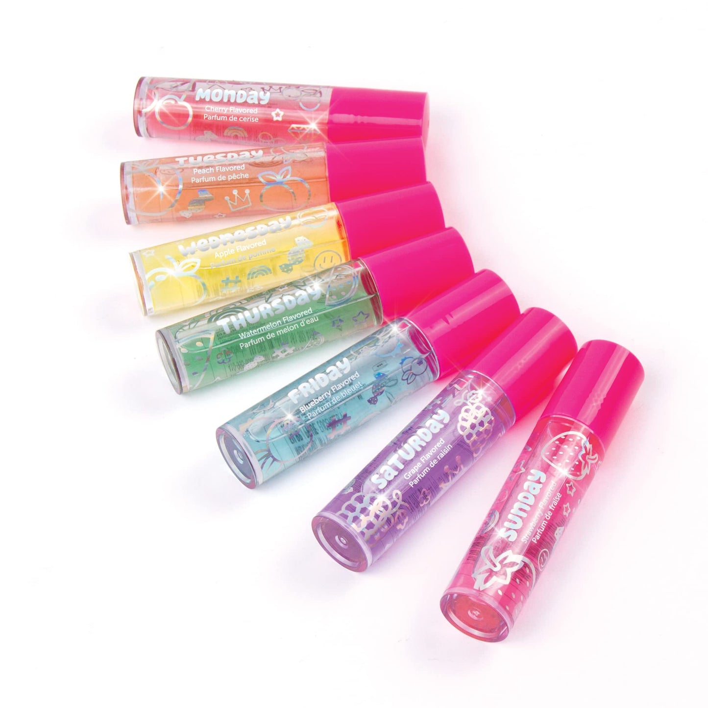 Make It Real 3C4G Days of the Week Lip Gloss Set - 7 Pack Kids Lip Gloss Kit - Clear Flavored Roll On Lip Gloss for Girls & Teens Beauty & Personal Care Make It Real