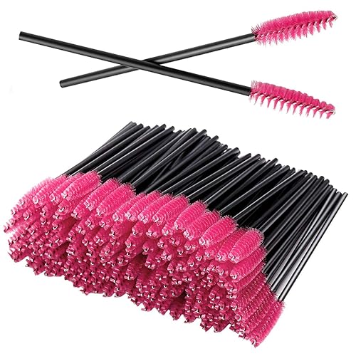100PCS Disposable Eyelash Mascara Brushes for Eye Lashes Extension Eyebrow and Makeup(Rose) Beauty & Personal Care GUMIKE