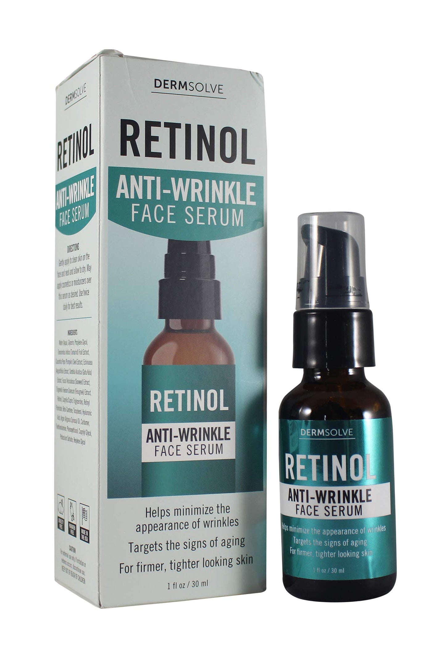 Retinol Anti Wrinkle Face Serum with Hyaluronic Acid and Tamarind Extract 1 Fl oz Beauty & Personal Care Dermsolve