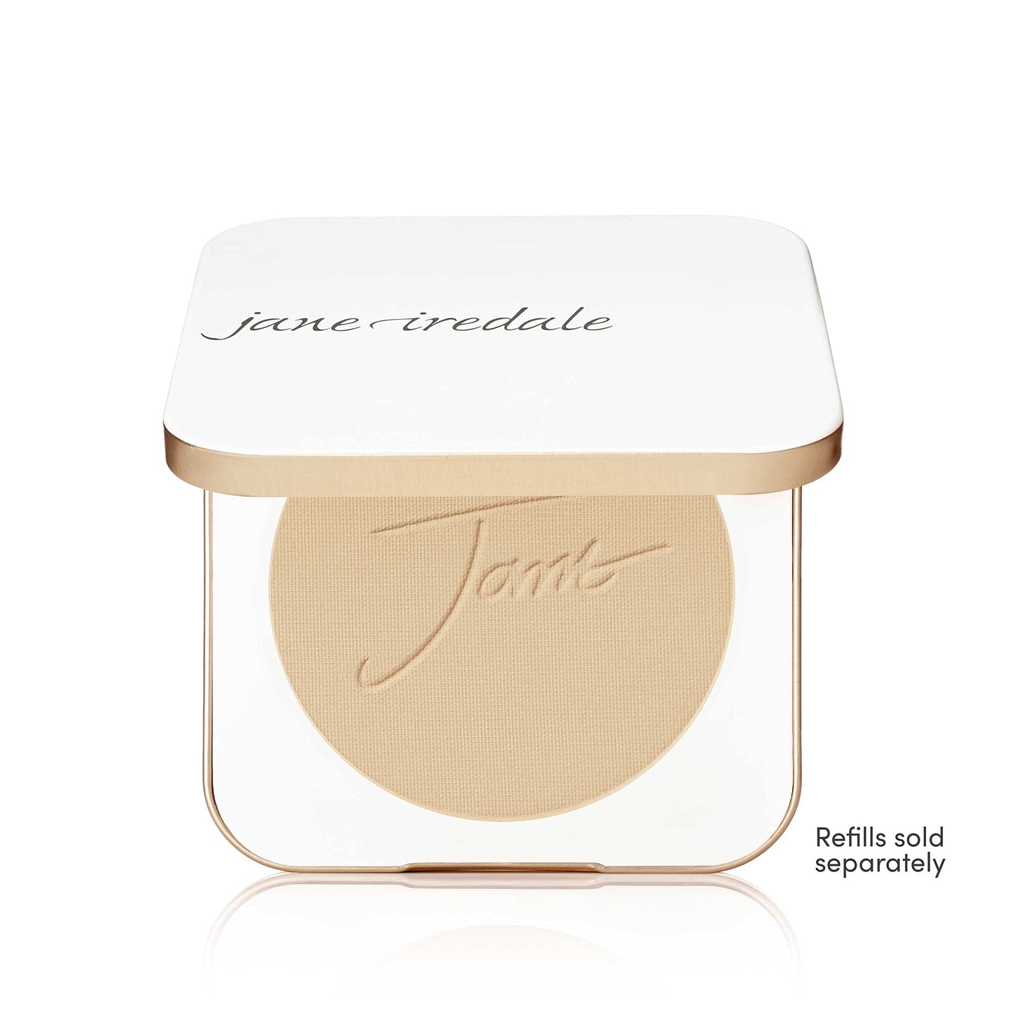 jane iredale Refillable Compact | Aluminum Shell & Magnetic Closure | Interior Mirror for On-The-Go Use | Compatible with all Powder Refills | White Beauty & Personal Care jane iredale