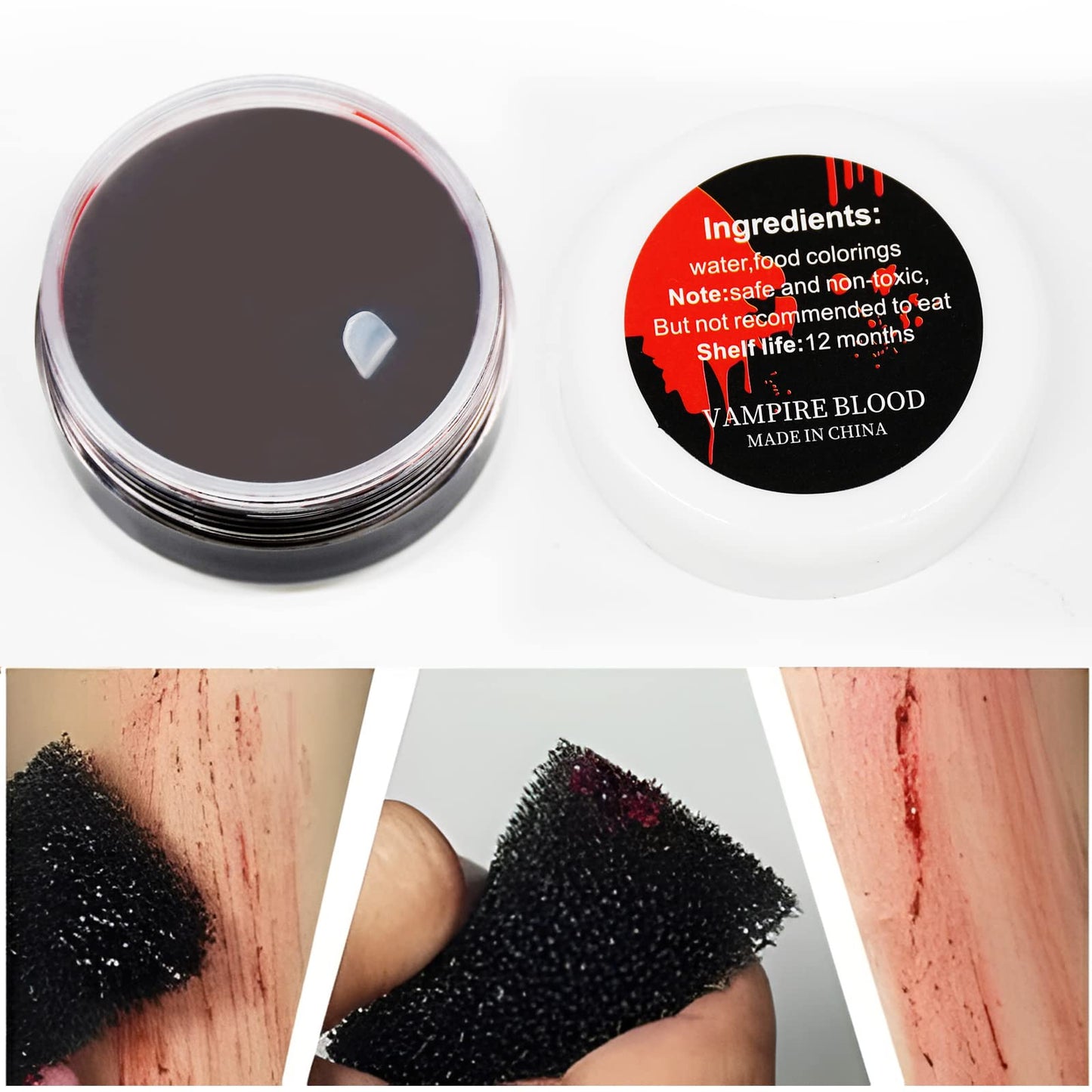 1 oz Halloween Coagulated Blood, 30g Fake Blood Gel for SFX Wound, Cuts, Clown, Vampire Film Cosplay Makeup Beauty & Personal Care Kreyfer