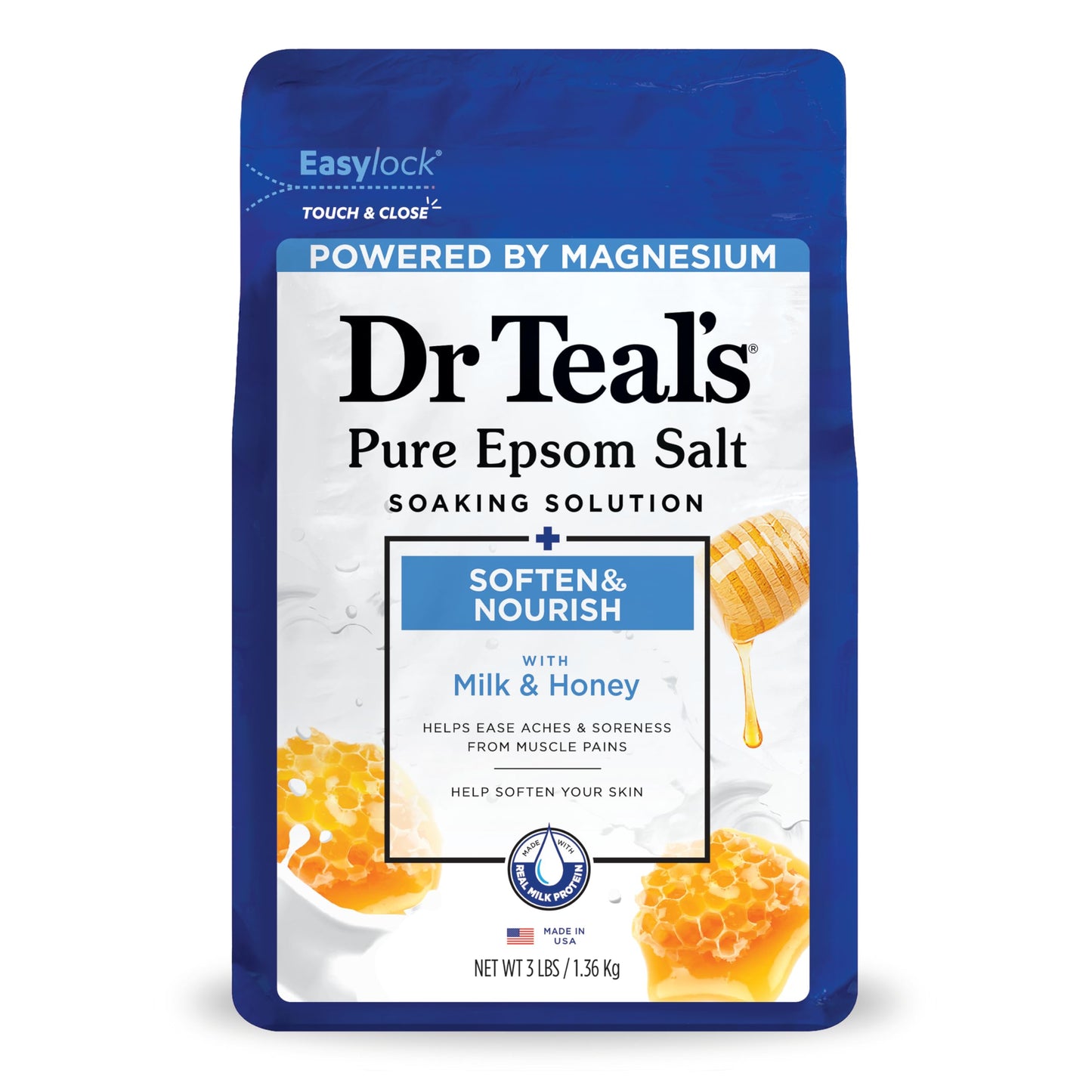 Dr. Teal's Epsom Salt Soaking Solution, Soften & Nourish with Milk and Honey, 48 Oz Beauty and Personal Care Dr Teal's