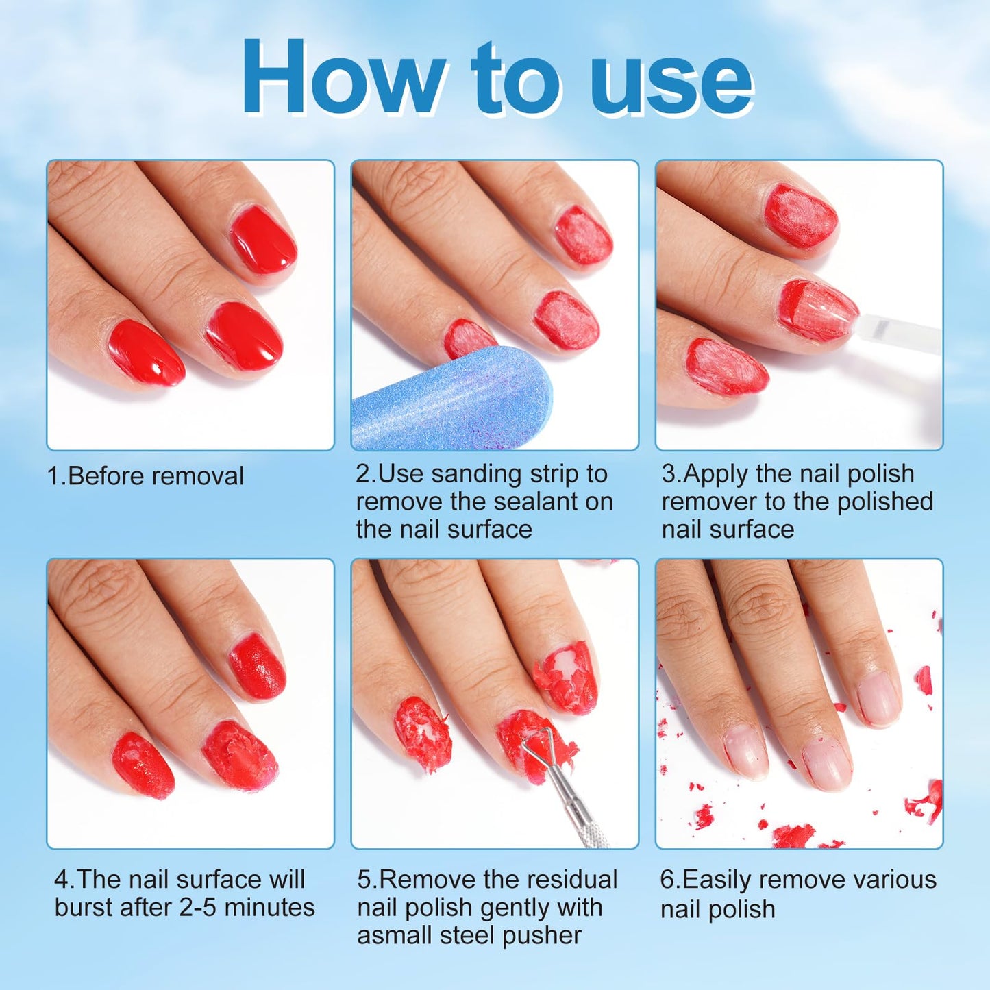 Gel Nail Polish Remover, (2pcs) Gel Polish Remover for Nails, No Need for Foil, Quick & Easy Polish Remover In 3-5 Minutes, No Need Soaking Or Beauty and Personal Care NIFEISHI