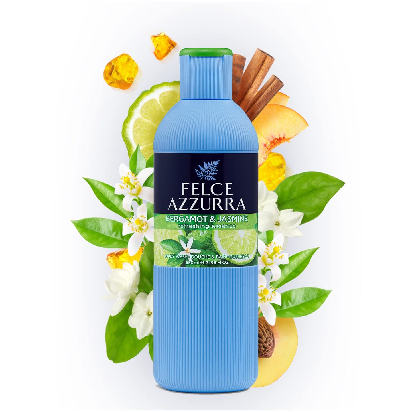 Felce Azzurra Bergamot And Jasmine - Refreshing Essence Body Wash - Enriched By Hints Of Amber And Cinnamon - Intense And Regenerating Fragrance Beauty & Personal Care Felce Azzurra