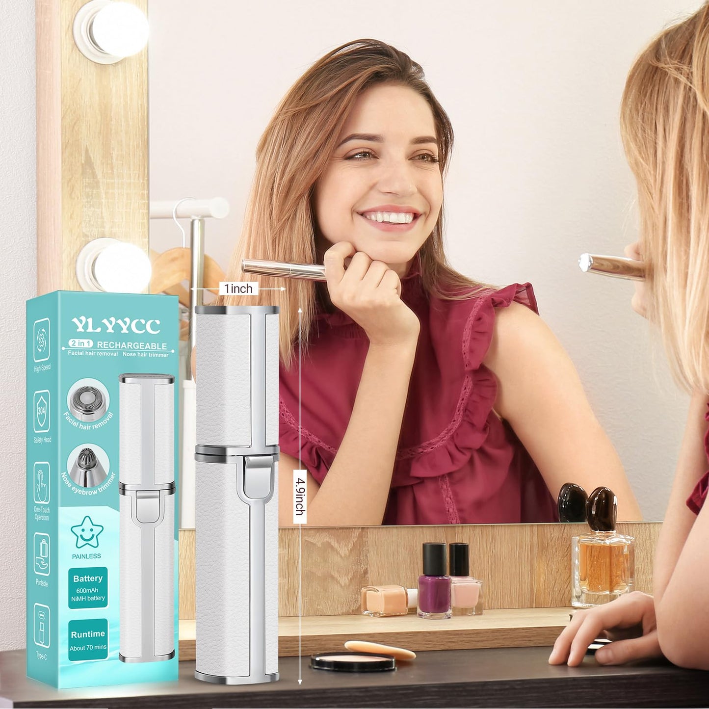 YLYYCC 2-in-1 Nose & Eyebrow Trimmer, Facial Hair Removal for Women Beauty and Personal Care YLYYCC
