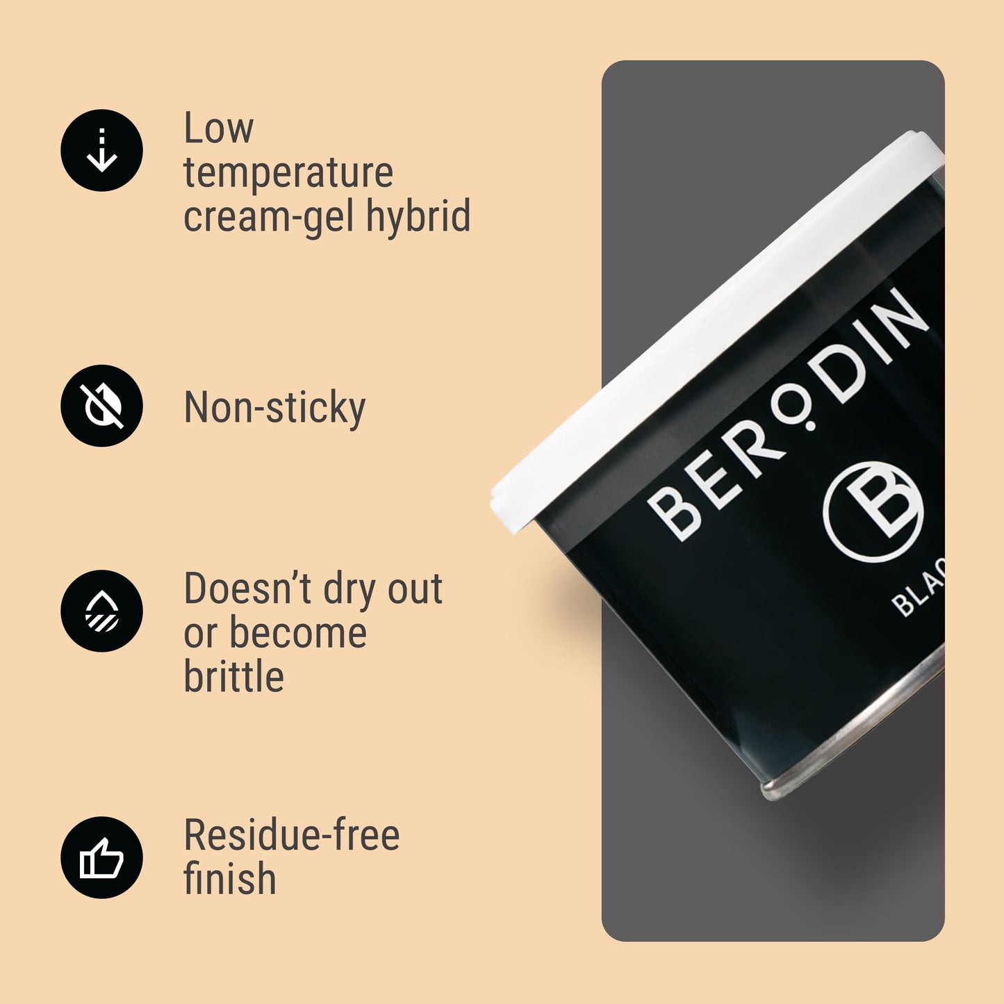 Berodin Black Soft Wax, Hybrid Gel-Cream Formula, Low Temperature, for Face, Brows, Legs, Arms & Body, Professional Gentle Hair Removal Wax Beauty and Personal Care Berodin