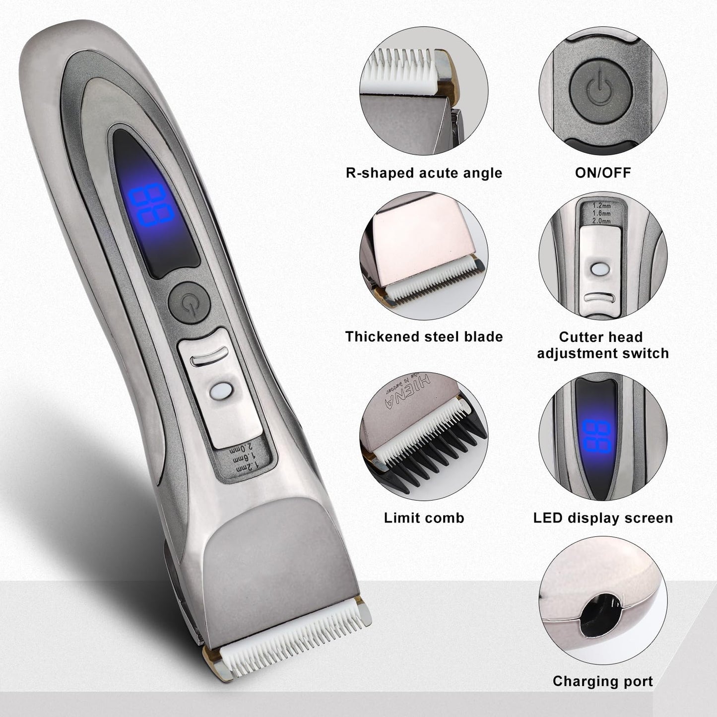 GLESVOWIO Hair Clipper Men's Electric Recharg Professional Beard Trimmer Adjustable Cutting Machine Beauty and Personal Care GLESVOWIO