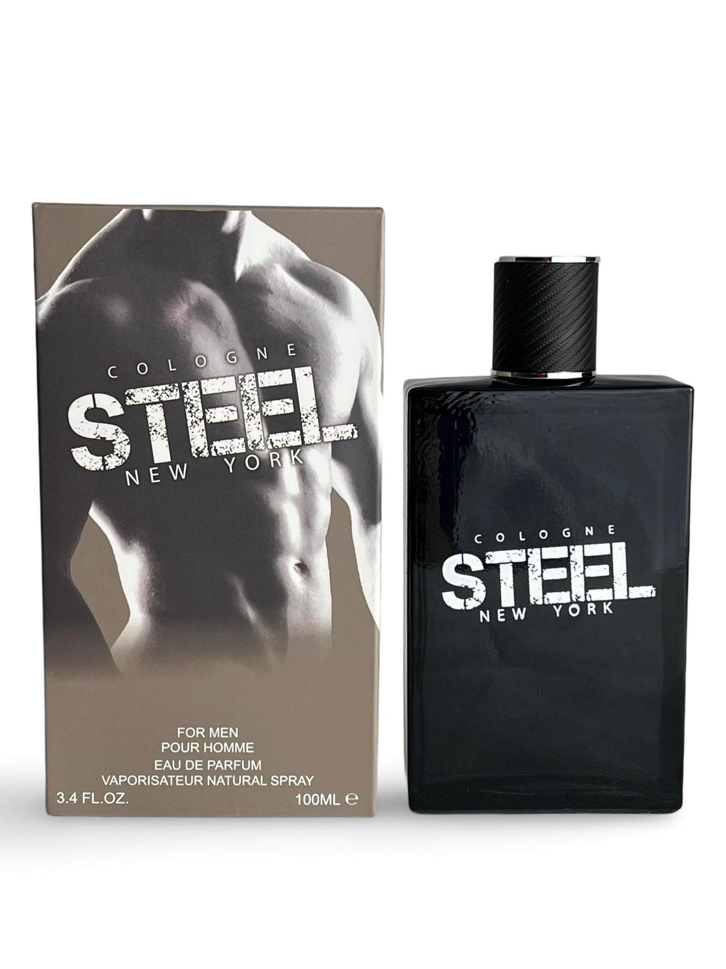 United Scents Cologne STEEL New York Eau de Parfum for Men, 3.4 Fl Oz, Grapefruit, Bergamot, Pepper, Ginger, Sage, Lavender, Wood, Moss, Suede Beauty & Personal Care United Scents