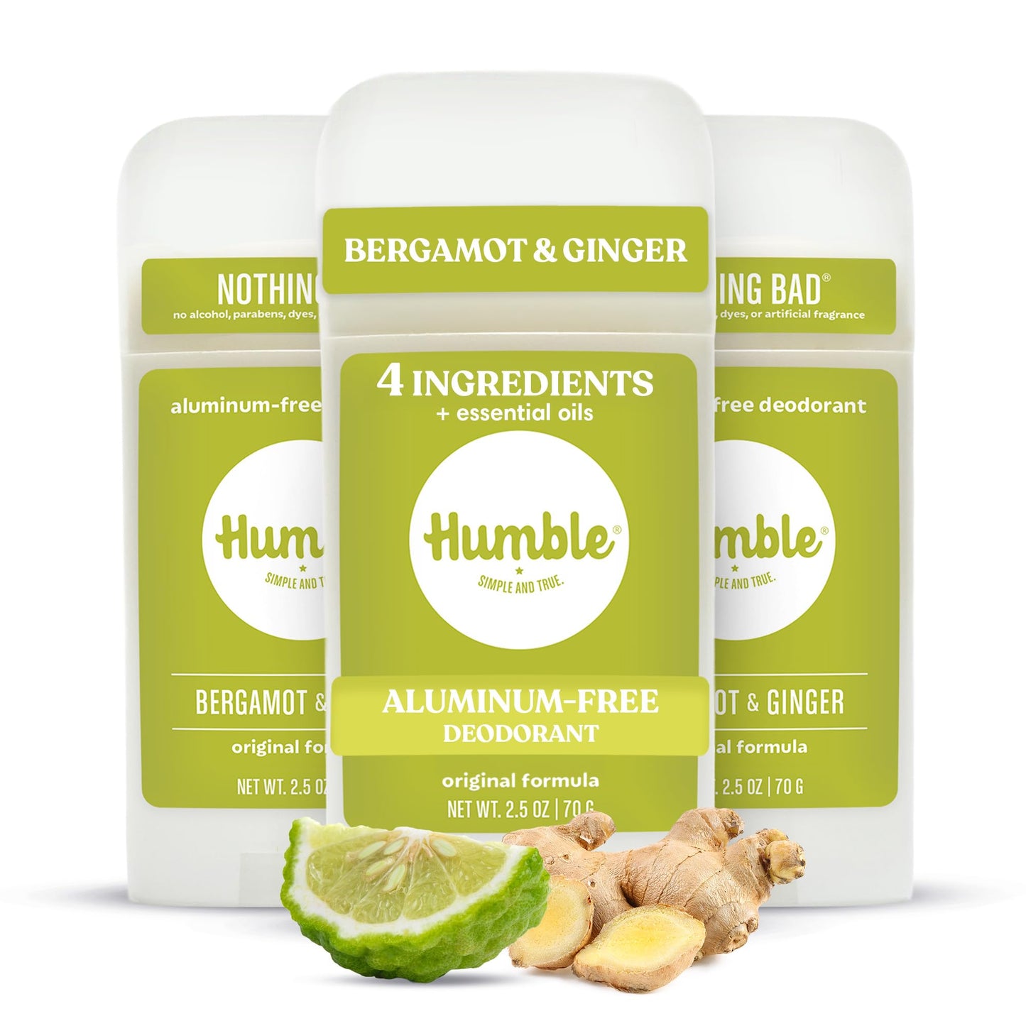 Humble Aluminum-Free Deodorant for Women & Men, Bergamot & Ginger - Clean & Fresh Natural Deodorant Stick with Essential Oils for Long-Lasting Odor Beauty and Personal Care HUMBLE SIMPLE AND TRUE.