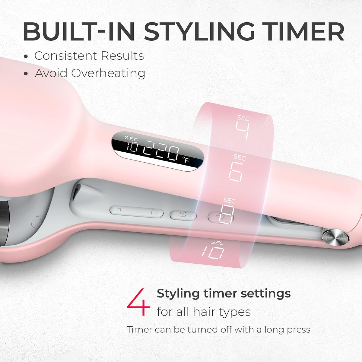 TYMO ROVY Hair Crimper & Curling Iron – 1.25" Ceramic 3 Barrel Deep Waver for Beach Waves, Ionic Curling Wand with Dual Voltage, Anti-Scald, Pink Beauty & Personal Care TYMO