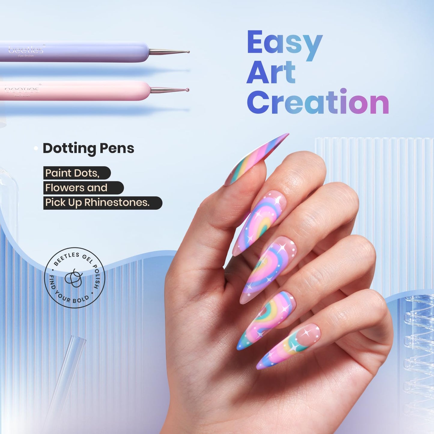 Beetles Red Gel Nail Polish & Nail Art Brushes Set-Heart Desire Multifunctional Nail Brushes Kit for Nail Art with Heart Nail Gems&Nail stickers Beauty and Personal Care beetles Gel Polish