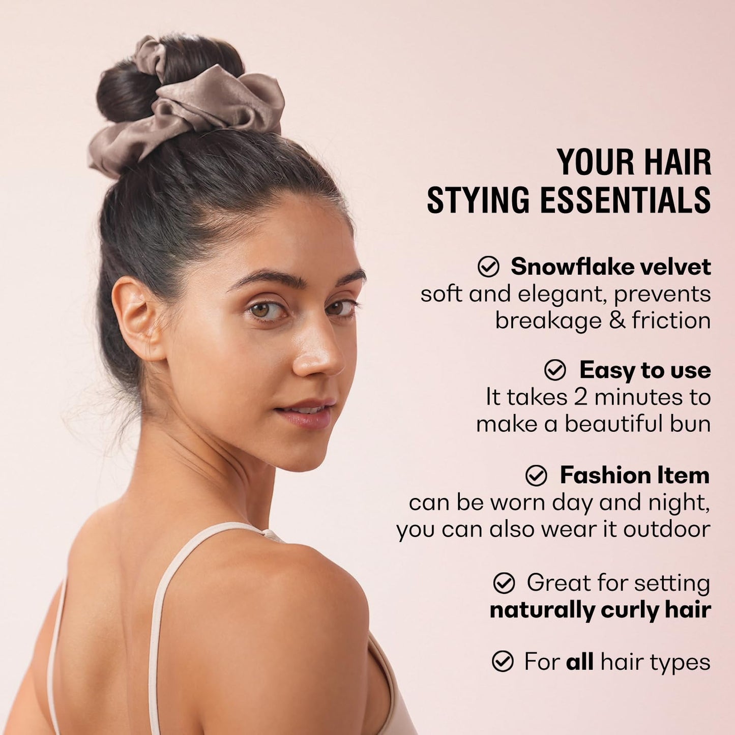 BLINKEEN Heatless Curling Scrunchie, Heatless Hair Curler to Sleep In, No Heat Curls for Long Hair, Soft Sleep Hair Roller (Black) Beauty and Personal Care BLINKEEN