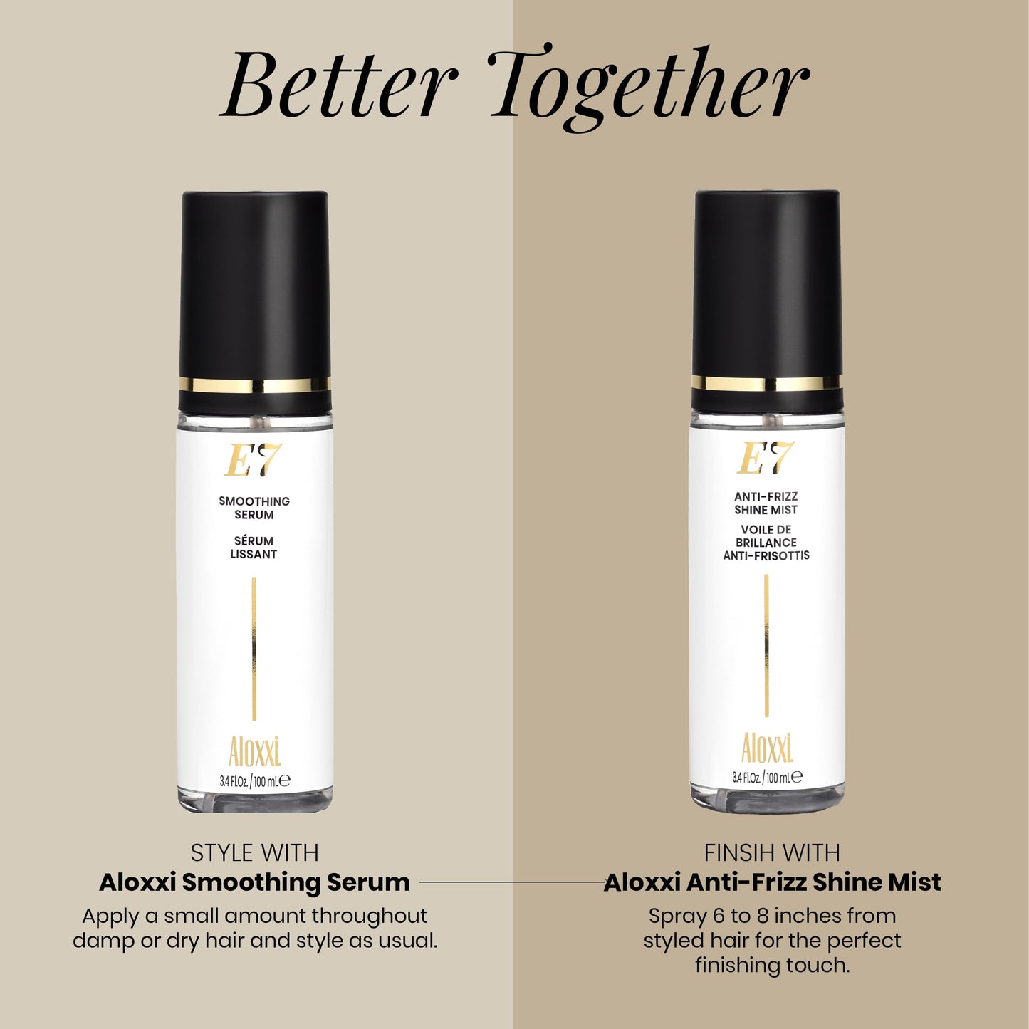 ALOXXI E7 Smoothing Serum, Lightweight Hair Serum with 7 Essential Oils, Smoothes, Strengthens & Adds Shine, for All Hair Types, 3.4 Fl Oz Beauty & Personal Care ALOXXI