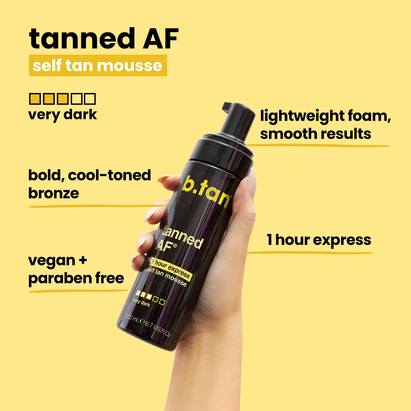 b.tan Dark & Ultra Long Lasting Self Tan Kit | Besties Bundle - Tanning Mousse Duo with Mitt Applicator Glove, 1 Hour Express, Fast Sunless Tanner Beauty and Personal Care B.TAN