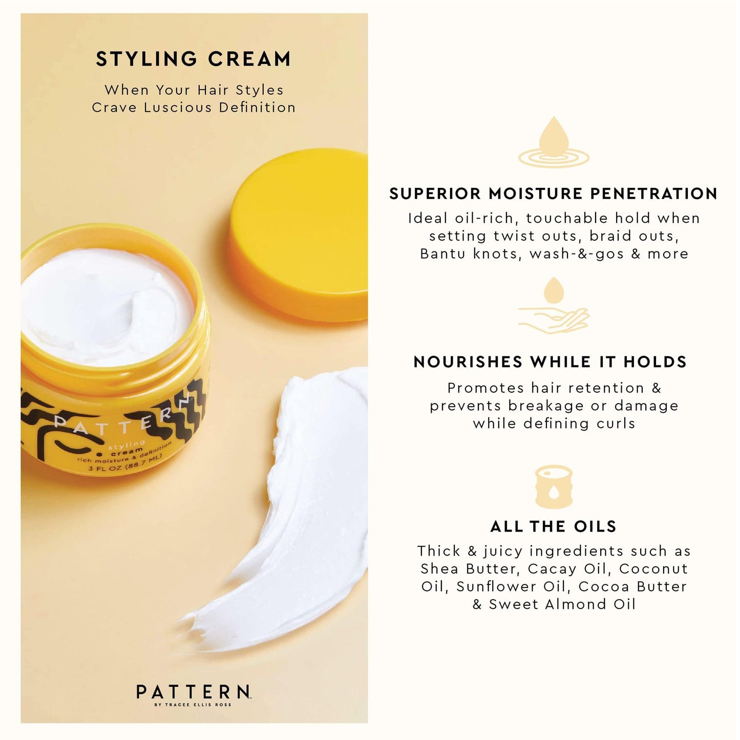 PATTERN Beauty by Tracee Ellis Ross Mini Styling Cream 3 fl oz - Definition and Hydration for Curly & Coily Hair Beauty & Personal Care PATTERN