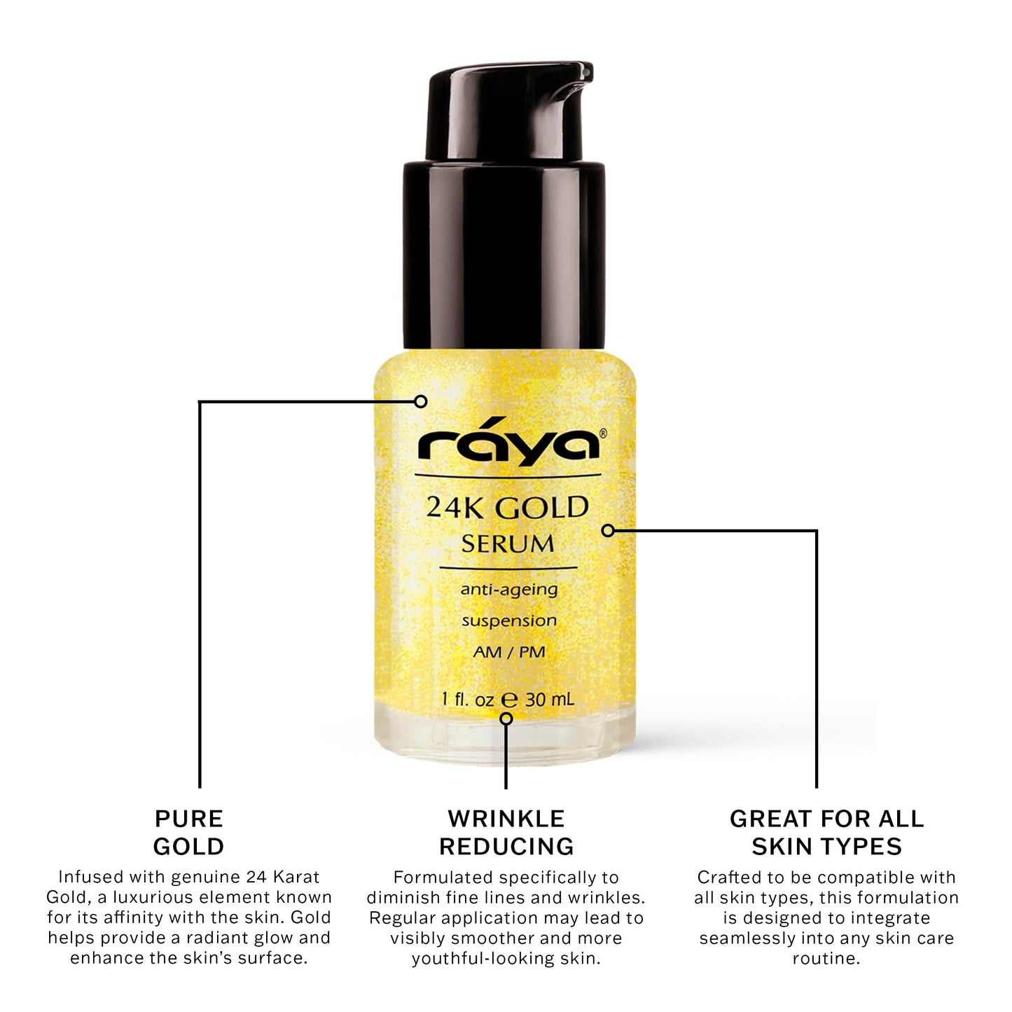 RAYA 24K Gold Age-Defy Suspension (510) - Facial Serum with Pure 24 Karat Gold for All Skin Types - Softens Skin and Helps Minimize the Appearance Beauty & Personal Care Raya