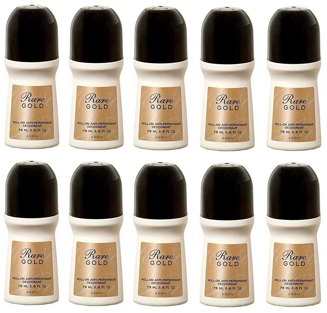 Avon Rare Gold Roll-On Antoperspirant Deodorant 2.6 fl. oz. Set of 10 Beauty and Personal Care AVON